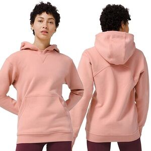 Lululemon All Yours Super Soft Cotton Fleece Hoodie Sweatshirt Pink Pastel Sz 6